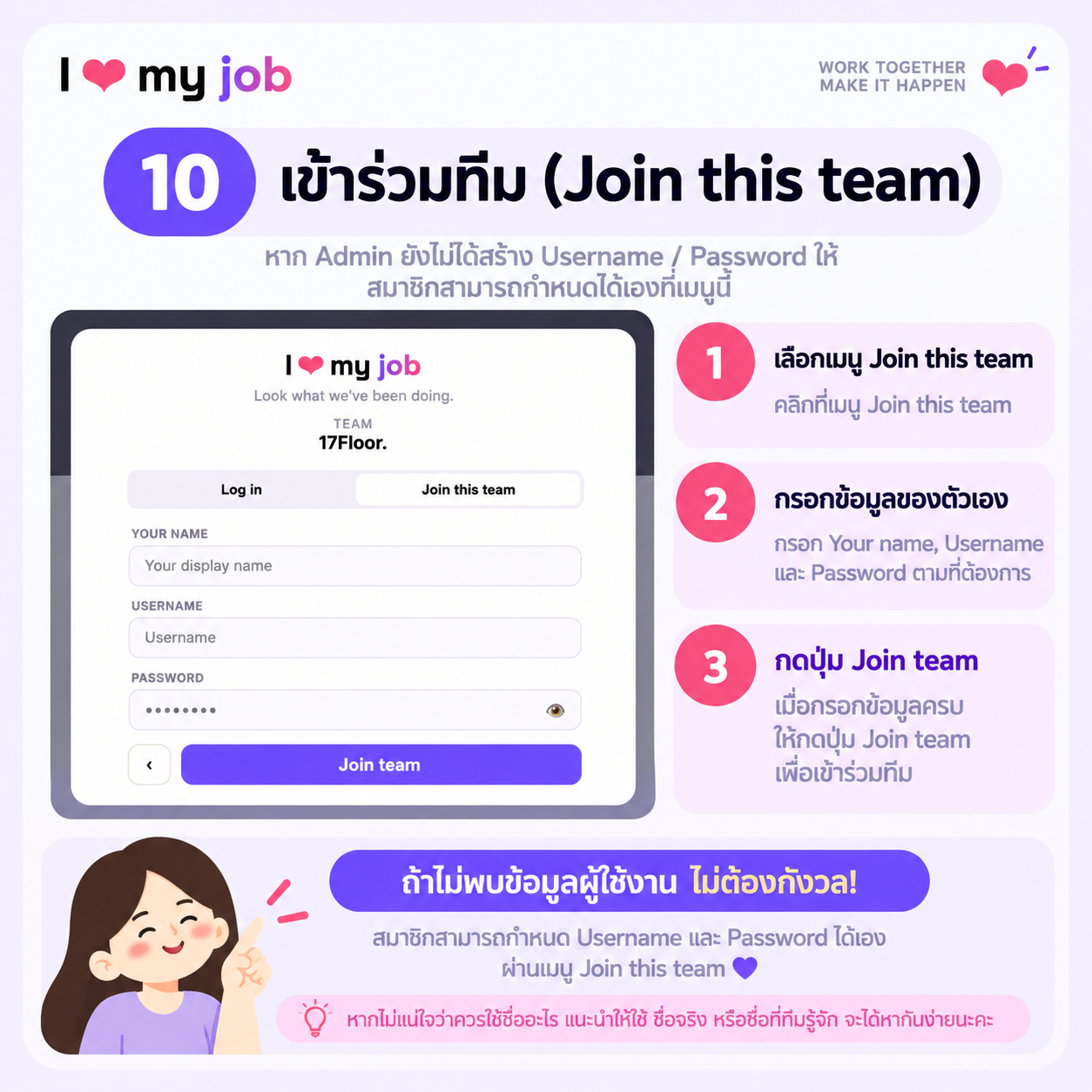ขั้นตอนที่ 10 — เข้าร่วมทีม